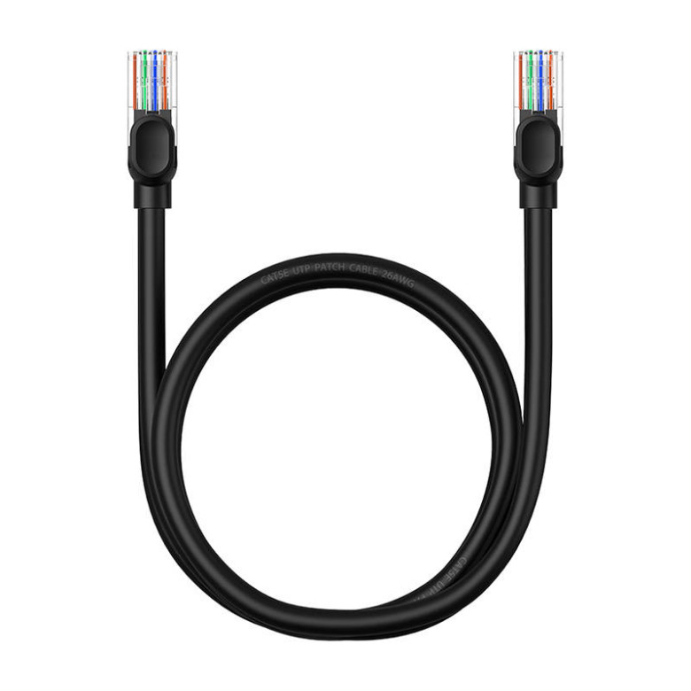 Baseus Ethernet CAT5 hálózati kábel, 1m (fekete) Baseus Ethernet CAT5 hálózati kábel, 1m (fekete)