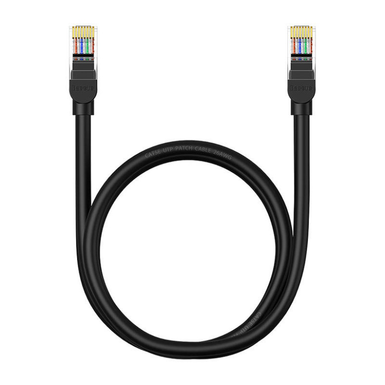 Baseus Ethernet CAT5 hálózati kábel, 1m (fekete) Baseus Ethernet CAT5 hálózati kábel, 1m (fekete)