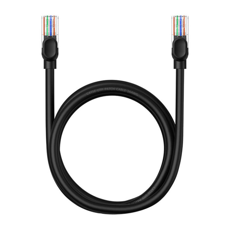 Baseus Ethernet CAT5 hálózati kábel, 1,5m (fekete) Baseus Ethernet CAT5 hálózati kábel, 1,5m (fekete)