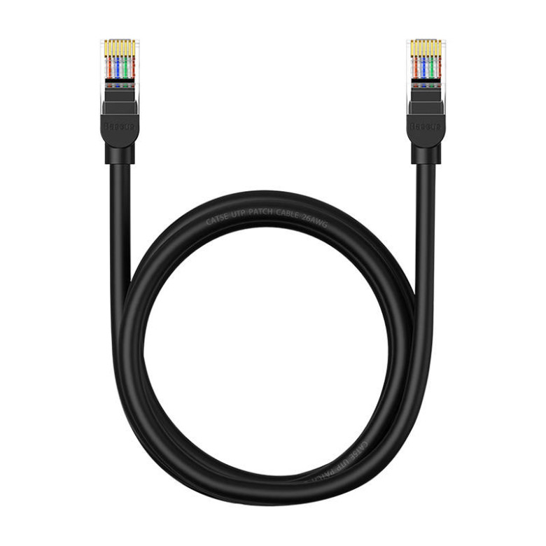 Baseus Ethernet CAT5 hálózati kábel, 1,5m (fekete) Baseus Ethernet CAT5 hálózati kábel, 1,5m (fekete)