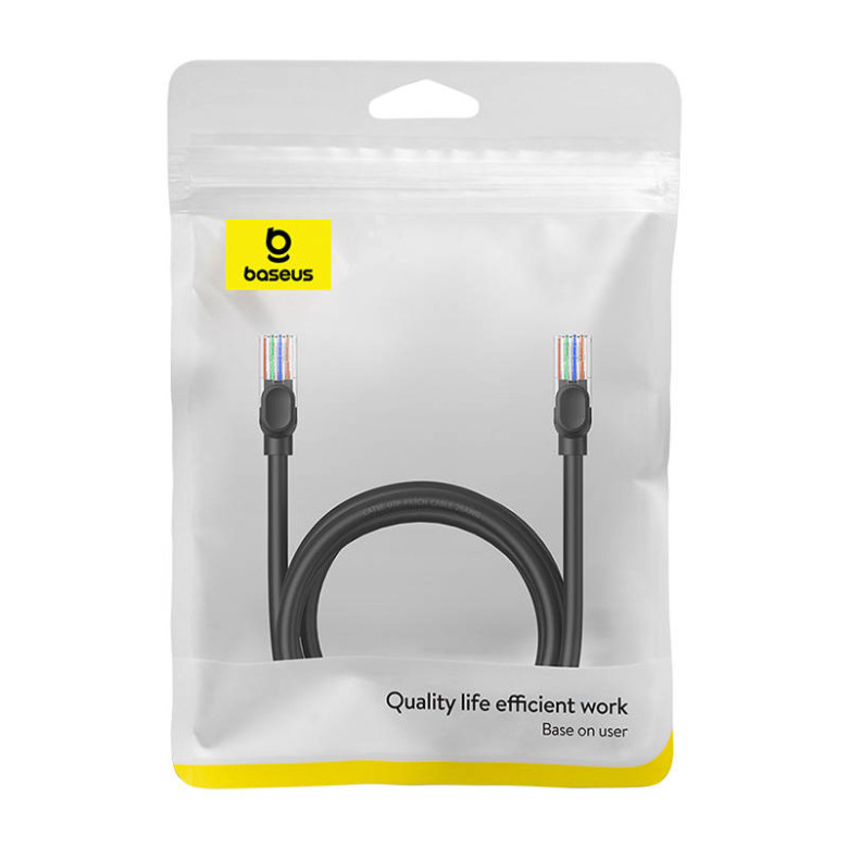 Baseus Ethernet CAT5 hálózati kábel, 2m (fekete) Baseus Ethernet CAT5 hálózati kábel, 2m (fekete)