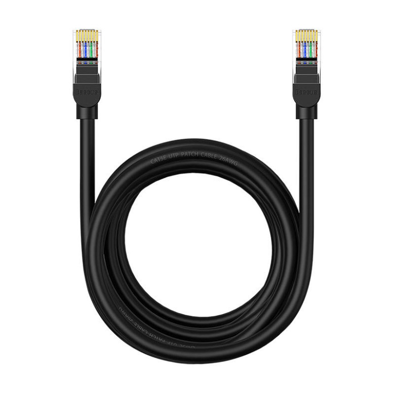 Baseus Ethernet CAT5 hálózati kábel, 5m (fekete) Baseus Ethernet CAT5 hálózati kábel, 5m (fekete)