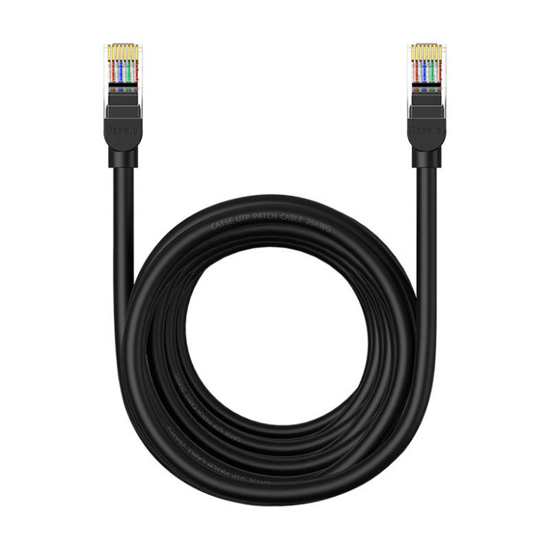 Baseus Ethernet CAT5 hálózati kábel, 8m (fekete) Baseus Ethernet CAT5 hálózati kábel, 8m (fekete)