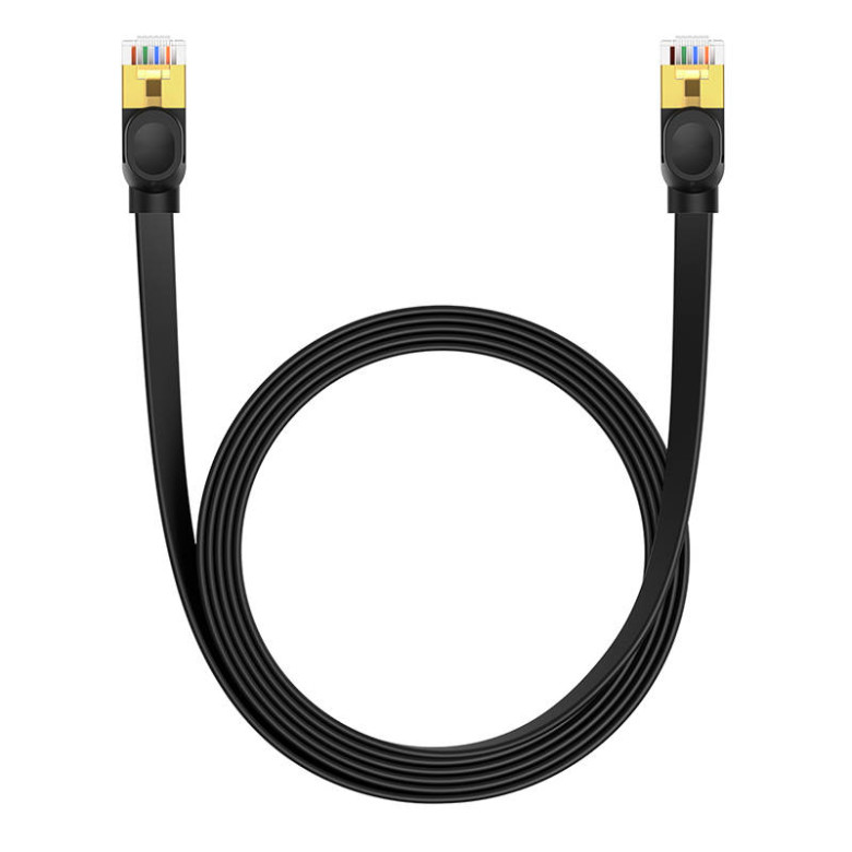 Baseus Cat 7 UTP Ethernet RJ45 kábel lapos 3 m fekete Baseus Cat 7 UTP Ethernet RJ45 kábel lapos 3 m fekete