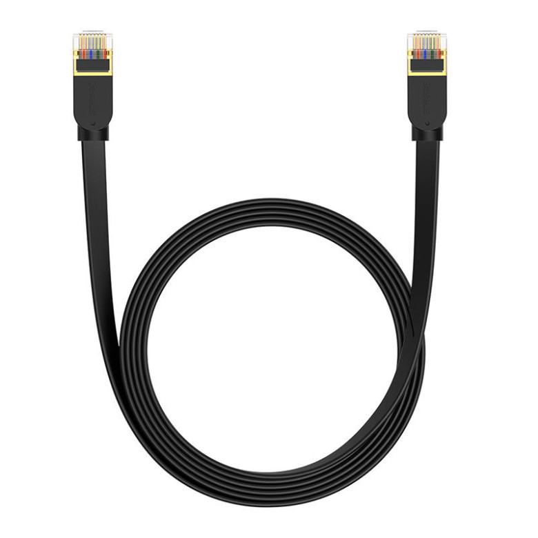 Baseus Cat 7 UTP Ethernet RJ45 kábel lapos 3 m fekete Baseus Cat 7 UTP Ethernet RJ45 kábel lapos 3 m fekete