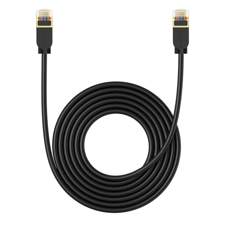 Baseus Cat 7 10Gb Ethernet RJ45 kábel 5m fekete Baseus Cat 7 10Gb Ethernet RJ45 kábel 5m fekete