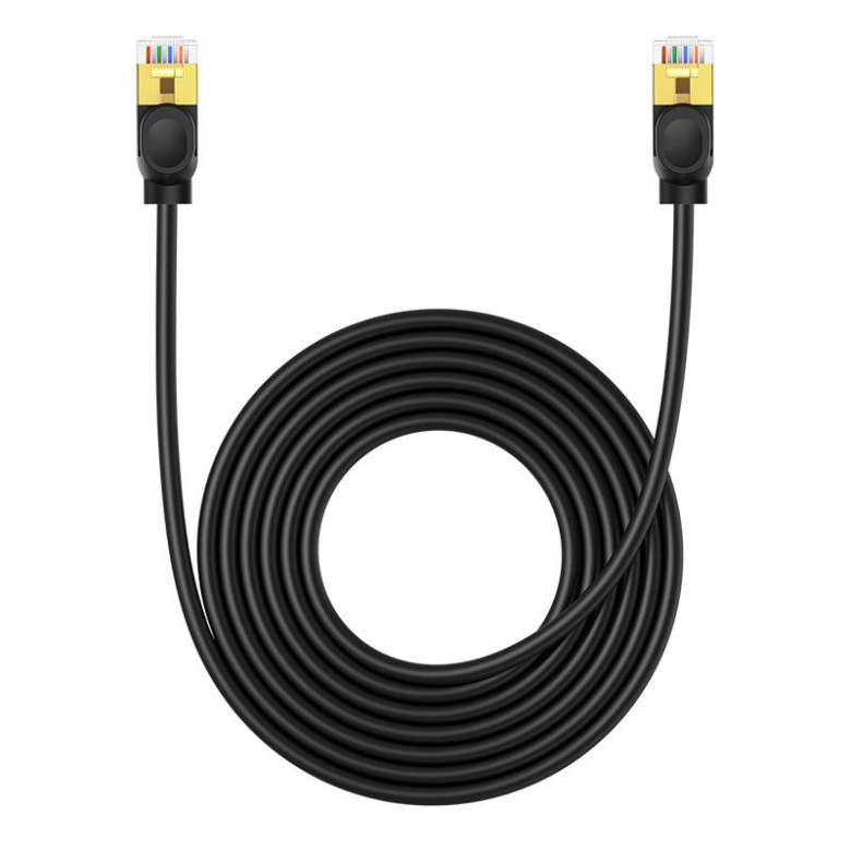 Baseus Cat 7 10Gb Ethernet RJ45 kábel 5m fekete Baseus Cat 7 10Gb Ethernet RJ45 kábel 5m fekete