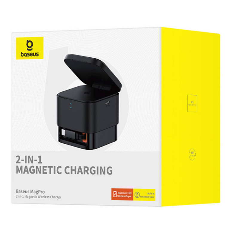 2 az 1-ben mágneses vezeték nélküli töltő Baseus MagPro 25W (fekete) 2 az 1-ben mágneses vezeték nélküli töltő Baseus MagPro 25W (fekete)