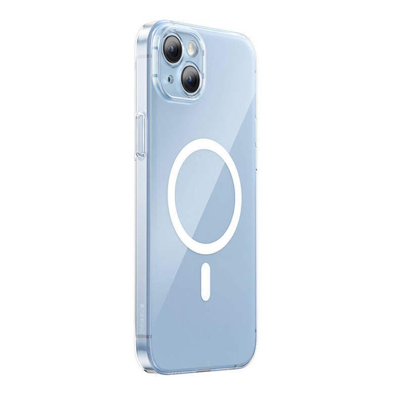 Baseus Crystal Series mágneses tok iPhone 14 Plus készülékhez + edzett üveg Baseus Crystal Series mágneses tok iPhone 14 Plus készülékhez + edzett üveg