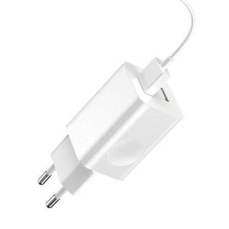 Baseus töltő gyorstöltő, USB, QC 3.0, 24 W (fehér) Baseus töltő gyorstöltő, USB, QC 3.0, 24 W (fehér)