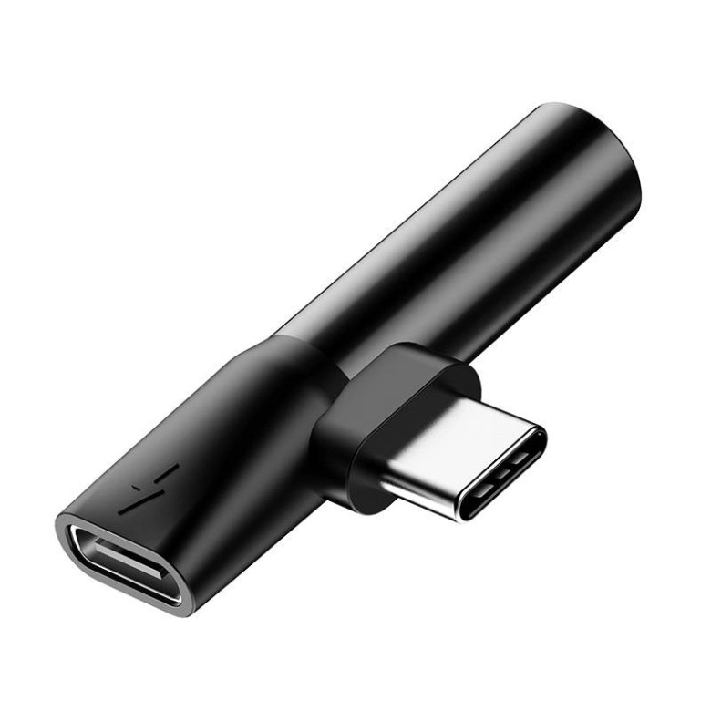Baseus USB-C-USB-C+Mini Jack 3,5 mm audio adapter (fekete) Baseus USB-C-USB-C+Mini Jack 3,5 mm audio adapter (fekete)