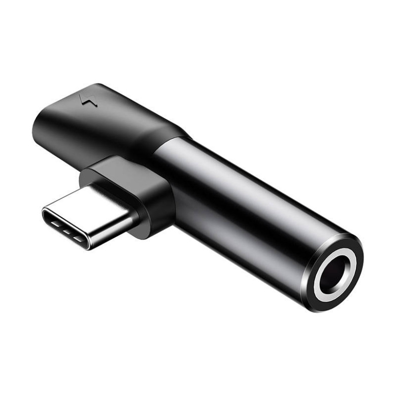 Baseus USB-C-USB-C+Mini Jack 3,5 mm audio adapter (fekete) Baseus USB-C-USB-C+Mini Jack 3,5 mm audio adapter (fekete)