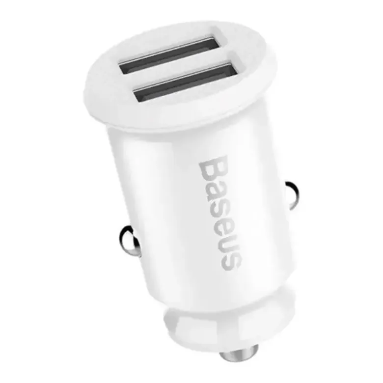 Baseus Grain autós töltő 2x USB 5V 3.1A (fehér) Baseus Grain autós töltő 2x USB 5V 3.1A (fehér)