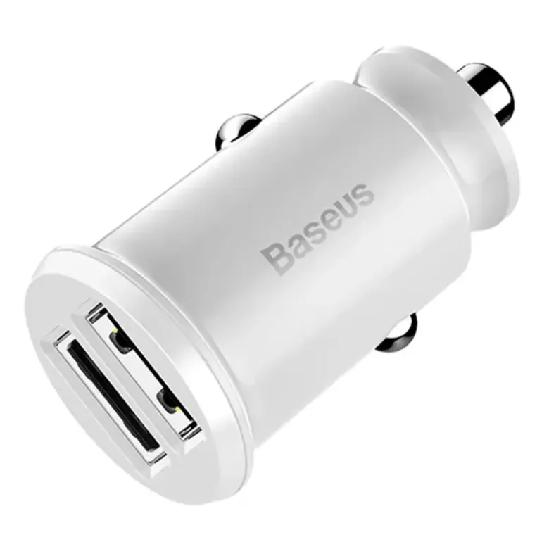 Baseus Grain autós töltő 2x USB 5V 3.1A (fehér) Baseus Grain autós töltő 2x USB 5V 3.1A (fehér)