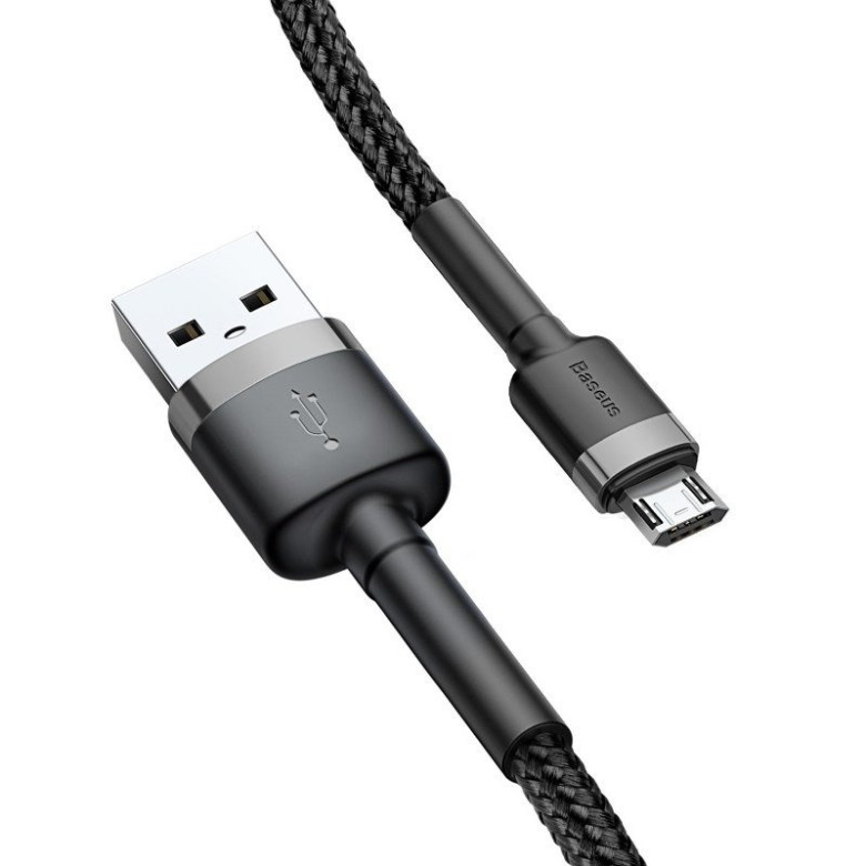 Baseus Cafule USB-Micro-USB kábel, 0.5m, 2.4A (szürke-fekete) Baseus Cafule USB-Micro-USB kábel, 0.5m, 2.4A (szürke-fekete)