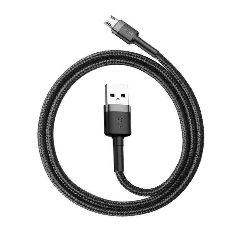Baseus Cafule USB-Micro-USB kábel, 0.5m, 2.4A (szürke-fekete) Baseus Cafule USB-Micro-USB kábel, 0.5m, 2.4A (szürke-fekete)