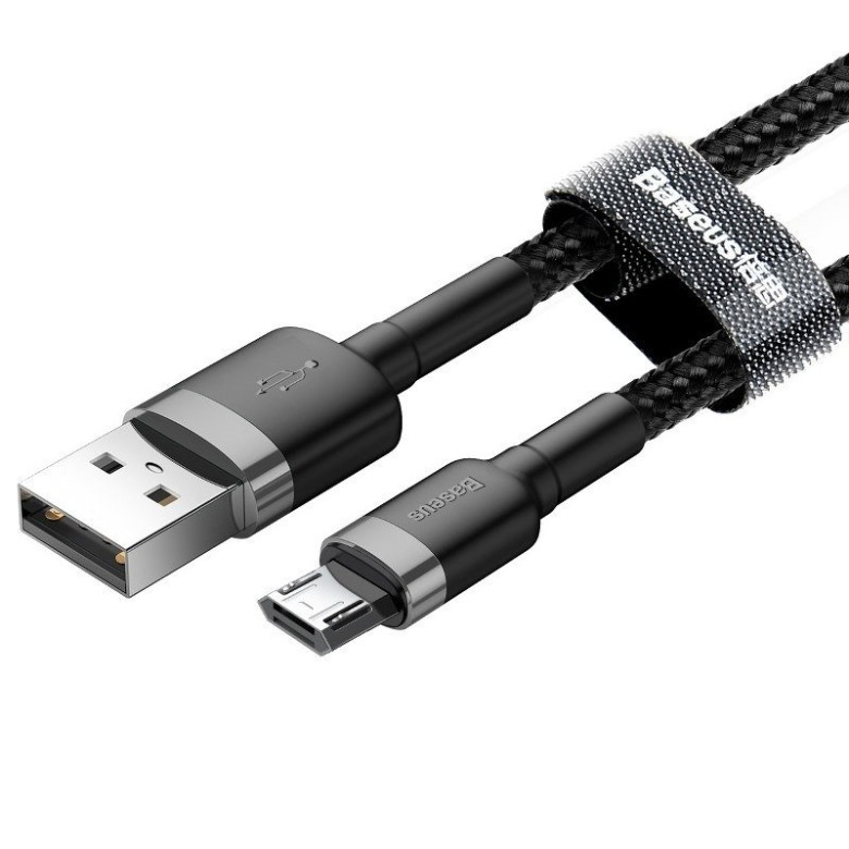 Baseus Cafule USB-Micro-USB kábel, 1m, 2.4A (szürke-fekete) Baseus Cafule USB-Micro-USB kábel, 1m, 2.4A (szürke-fekete)