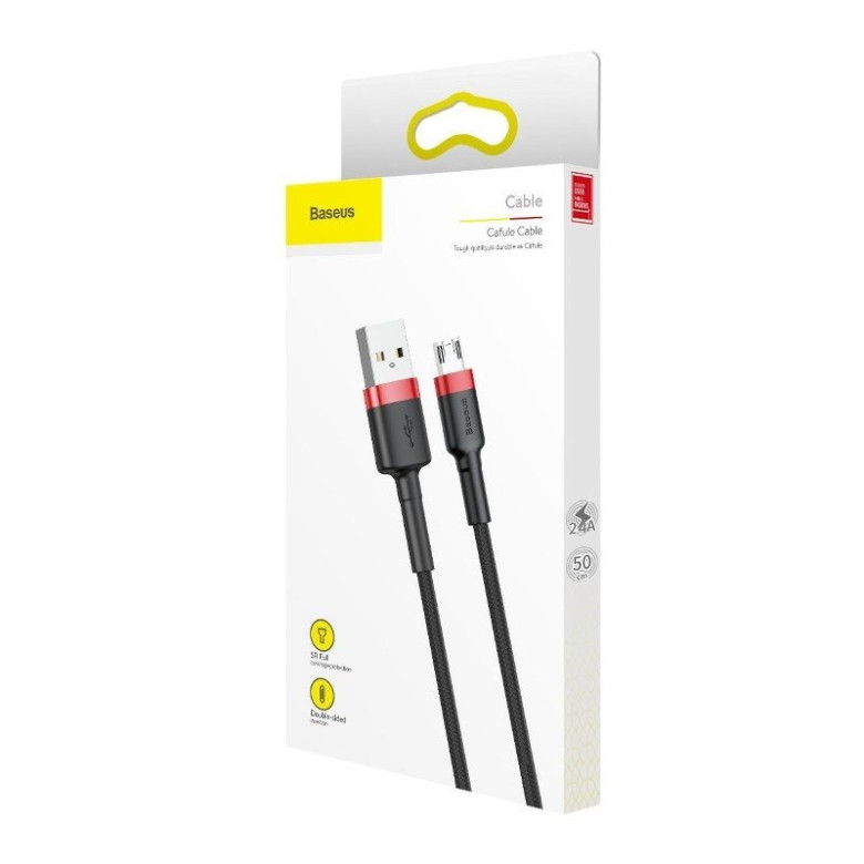 Baseus Cafule USB-Micro-USB kábel, 1.5A, 2 m (piros-fekete) Baseus Cafule USB-Micro-USB kábel, 1.5A, 2 m (piros-fekete)
