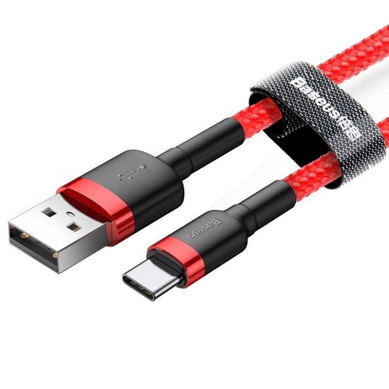 Baseus Cafule USB-USB-C kábel, 3A, 1m (piros) Baseus Cafule USB-USB-C kábel, 3A, 1m (piros)