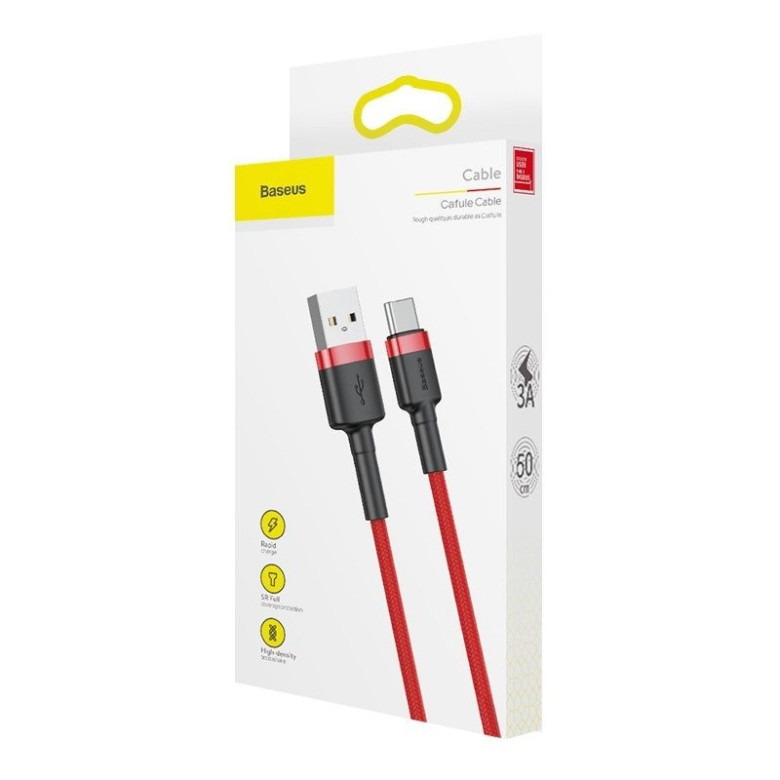 Baseus Cafule USB-USB-C kábel, 3A, 1m (piros) Baseus Cafule USB-USB-C kábel, 3A, 1m (piros)