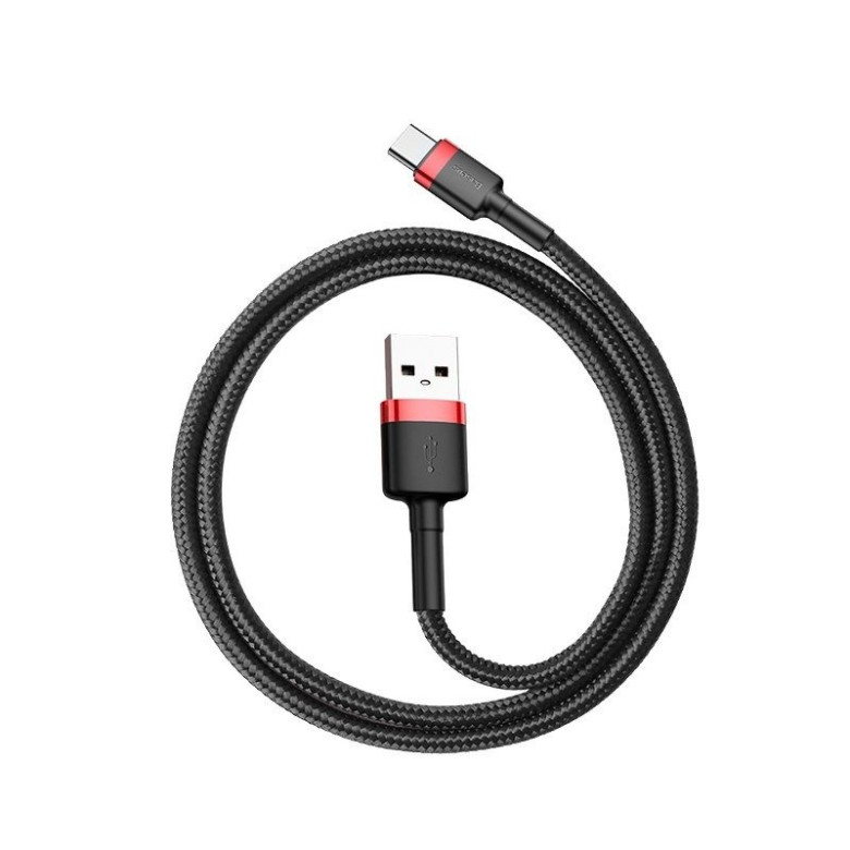 Baseus Cafule USB-USB-C kábel, 2A, 2m (piros-fekete) Baseus Cafule USB-USB-C kábel, 2A, 2m (piros-fekete)