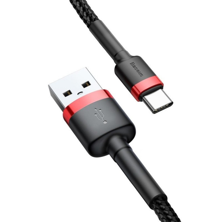 Baseus Cafule USB-USB-C kábel, 2A, 2m (piros-fekete) Baseus Cafule USB-USB-C kábel, 2A, 2m (piros-fekete)