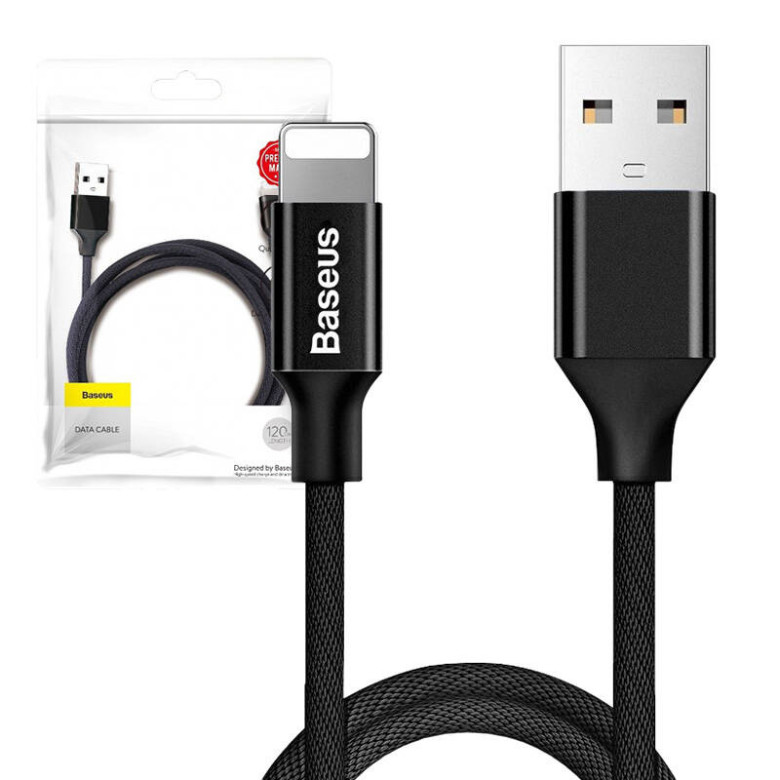 Baseus Yiven Lightning 1,2m 2A kábel - (fekete) Baseus Yiven Lightning 1,2m 2A kábel - (fekete)