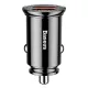 Baseus Circular autós gyorstöltő 2xUSB, QC 3.0, 5A, 30W (fekete)