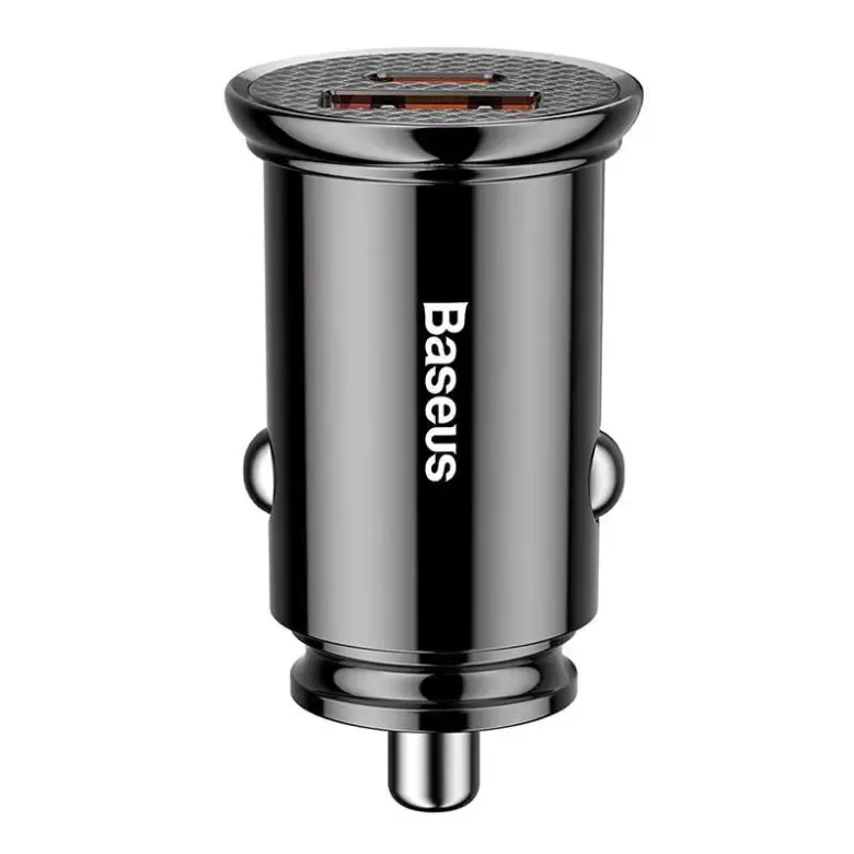 Baseus Circular autós töltő, PD, QC 4.0, 5A, 30W (fekete) Baseus Circular autós töltő, PD, QC 4.0, 5A, 30W (fekete)