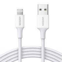 UGREEN Nikkelezett MFi Lightning kábel, 1m (fehér)