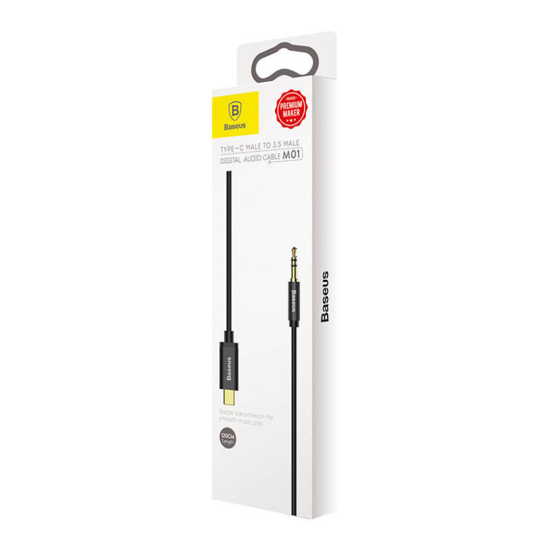 Baseus Yiven USB-C - 3,5 mm-es mini jack audio kábel, 1,2 m (fekete) Baseus Yiven USB-C - 3,5 mm-es mini jack audio kábel, 1,2 m (fekete)