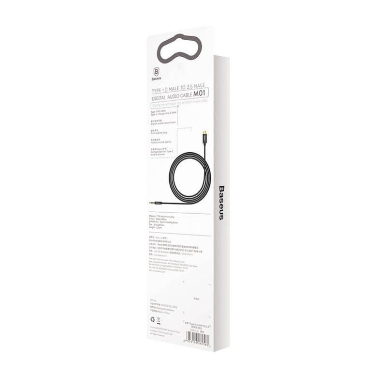 Baseus Yiven USB-C - 3,5 mm-es mini jack audio kábel, 1,2 m (fekete) Baseus Yiven USB-C - 3,5 mm-es mini jack audio kábel, 1,2 m (fekete)