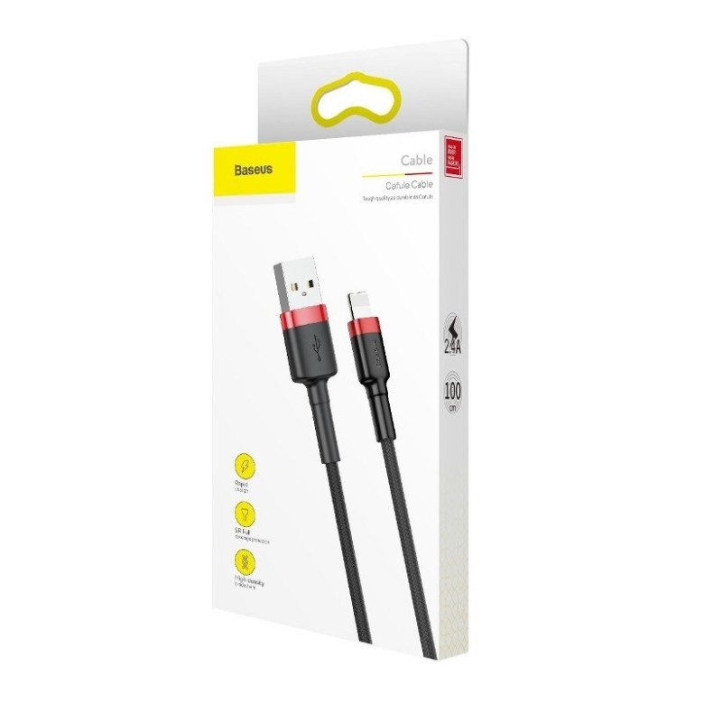 Baseus Cafule 1,5A 2 m-es Lightning USB-kábel (fekete-piros) Baseus Cafule 1,5A 2 m-es Lightning USB-kábel (fekete-piros)