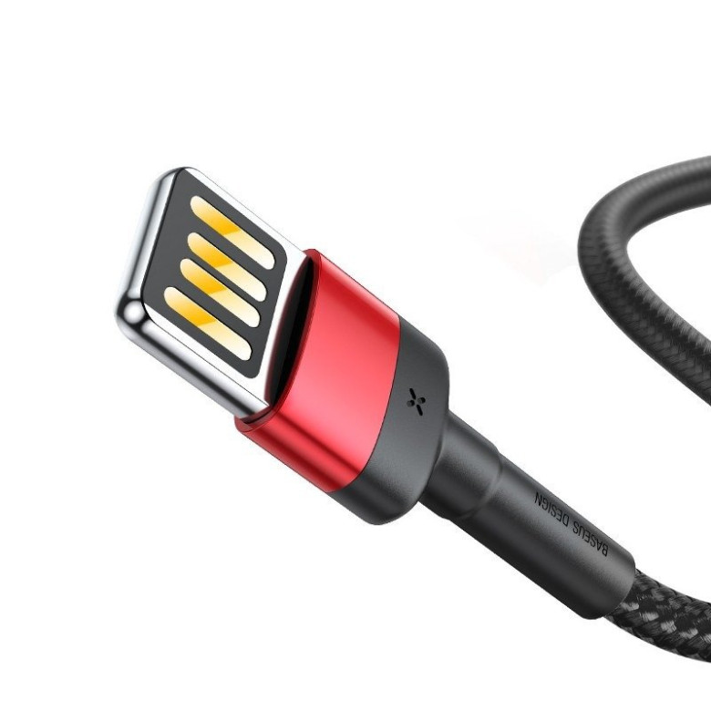 Baseus Cafule 2,4A 1 m-es Lightning USB-kábel (kétoldalas) (fekete és piros) Baseus Cafule 2,4A 1 m-es Lightning USB-kábel (kétoldalas) (fekete és piros)