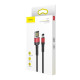 Baseus Cafule 2,4A 1 m-es Lightning USB-kábel (kétoldalas) (fekete és piros)