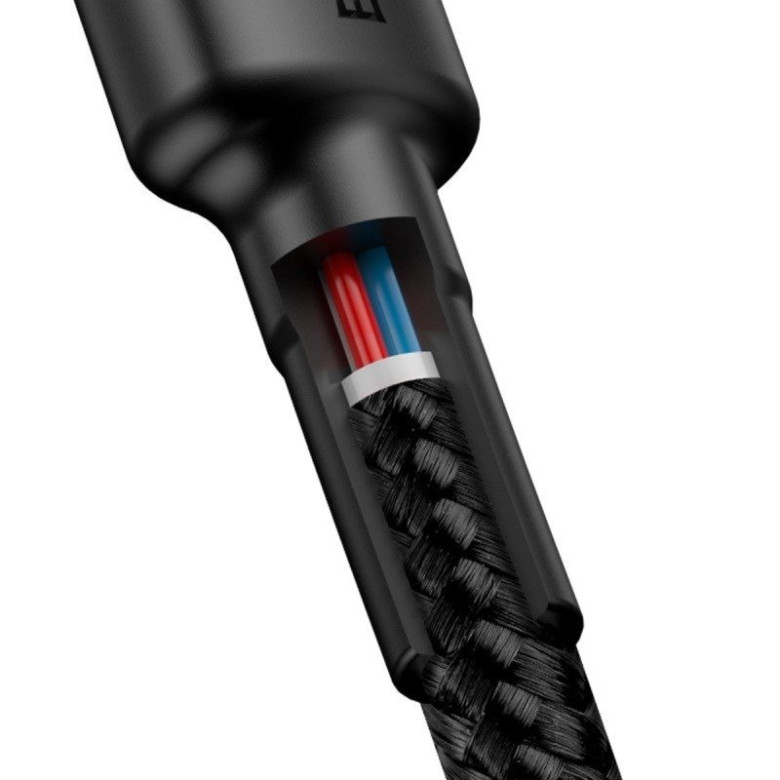 Baseus Cafule USB-C - USB-C PD 2.0 QC 3.0 kábel 60 W 1 m (fekete-piros) Baseus Cafule USB-C - USB-C PD 2.0 QC 3.0 kábel 60 W 1 m (fekete-piros)