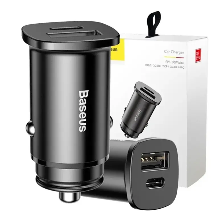 Baseus Square PPS QC4.0 / PD3.0 5A 30W autós töltő (fekete) Baseus Square PPS QC4.0 / PD3.0 5A 30W autós töltő (fekete)