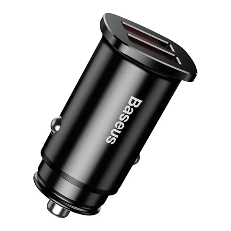 Baseus Square 2xUSB QC3.0 5A 30W autós töltő (fekete) Baseus Square 2xUSB QC3.0 5A 30W autós töltő (fekete)