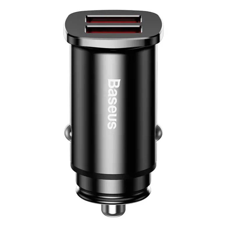 Baseus Square 2xUSB QC3.0 5A 30W autós töltő (fekete) Baseus Square 2xUSB QC3.0 5A 30W autós töltő (fekete)