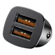 Baseus Square 2xUSB QC3.0 5A 30W autós töltő (fekete)