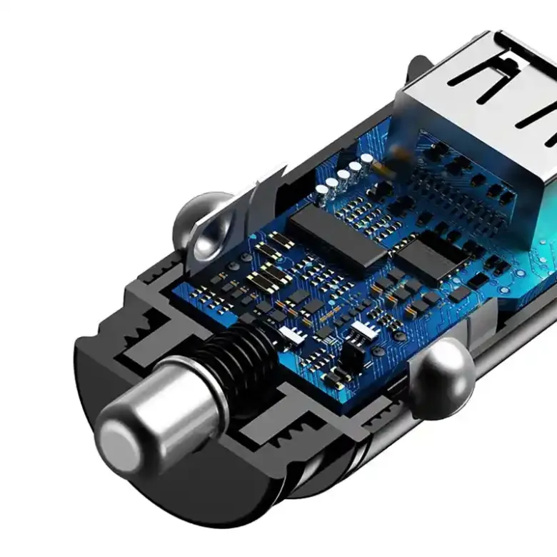 Baseus Square 2xUSB QC3.0 5A 30W autós töltő (fekete) Baseus Square 2xUSB QC3.0 5A 30W autós töltő (fekete)