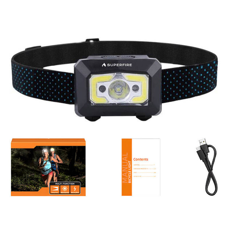 Fejlámpa Superfire X30 – 340 lm, USB, 5 mód, 130 m Fejlámpa Superfire X30 – 340 lm, USB, 5 mód, 130 m