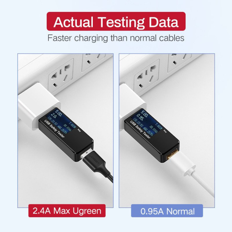 UGREEN USB-Micro USB kábel, QC 3.0, 2.4A, 0.50m (fehér) UGREEN USB-Micro USB kábel, QC 3.0, 2.4A, 0.50m (fehér)