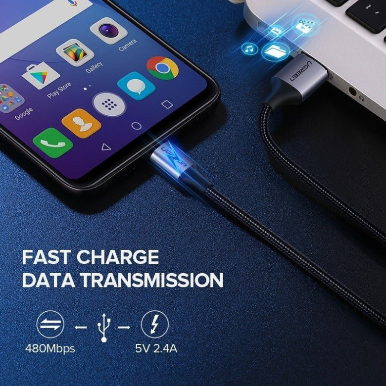 UGREEN USB-Micro USB kábel, QC 3.0, 2.4A, 1.5m (fekete) UGREEN USB-Micro USB kábel, QC 3.0, 2.4A, 1.5m (fekete)