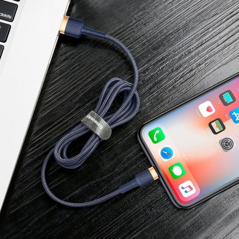 Baseus Cafule USB-Lightning kábel, 1,5A, 2 m (arany-sötétkék) Baseus Cafule USB-Lightning kábel, 1,5A, 2 m (arany-sötétkék)