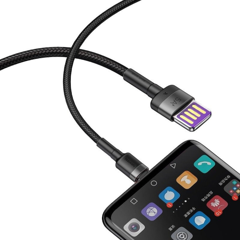 Baseus Cafule USB-USB-C kábel Huawei SuperCharge, QC 3.0, 5A 1m (fekete-szürke) Baseus Cafule USB-USB-C kábel Huawei SuperCharge, QC 3.0, 5A 1m (fekete-szürke)