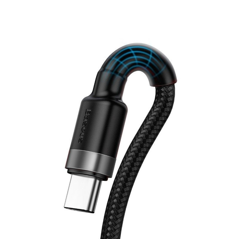 Baseus Cafule USB-USB-C kábel Huawei SuperCharge, QC 3.0, 5A 1m (fekete-szürke) Baseus Cafule USB-USB-C kábel Huawei SuperCharge, QC 3.0, 5A 1m (fekete-szürke)