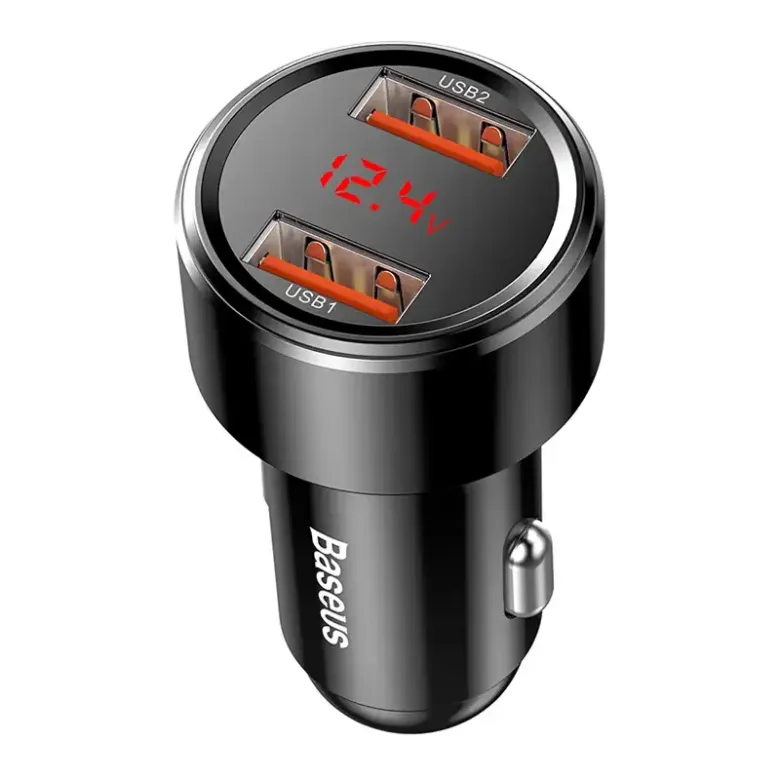 Baseus Magic 2x USB autós töltő, QC 3.0, 45W (fekete) Baseus Magic 2x USB autós töltő, QC 3.0, 45W (fekete)