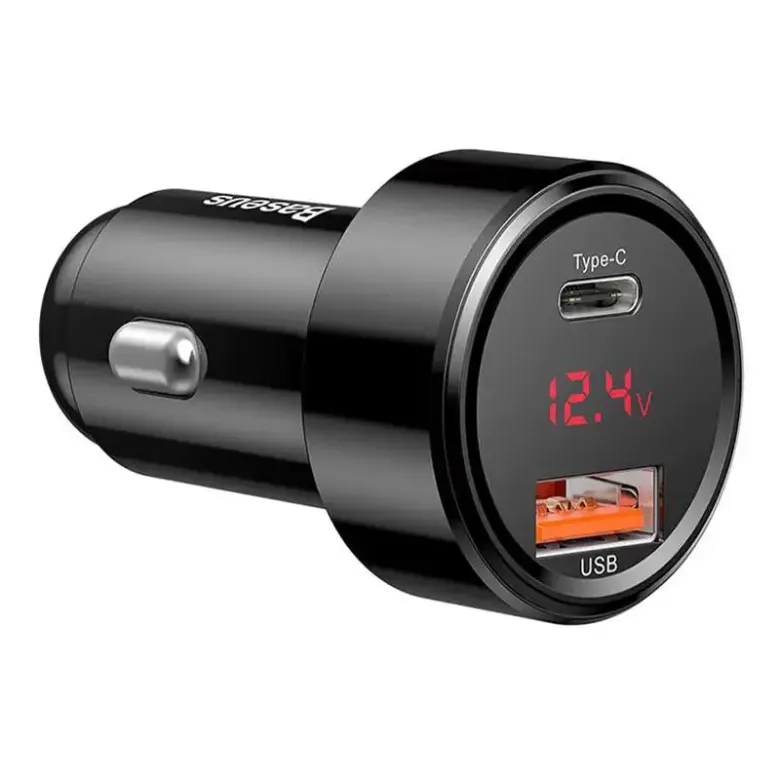Baseus Magic USB + USB-C autós töltő, QC 4.0, PD, 45W (fekete) Baseus Magic USB + USB-C autós töltő, QC 4.0, PD, 45W (fekete)
