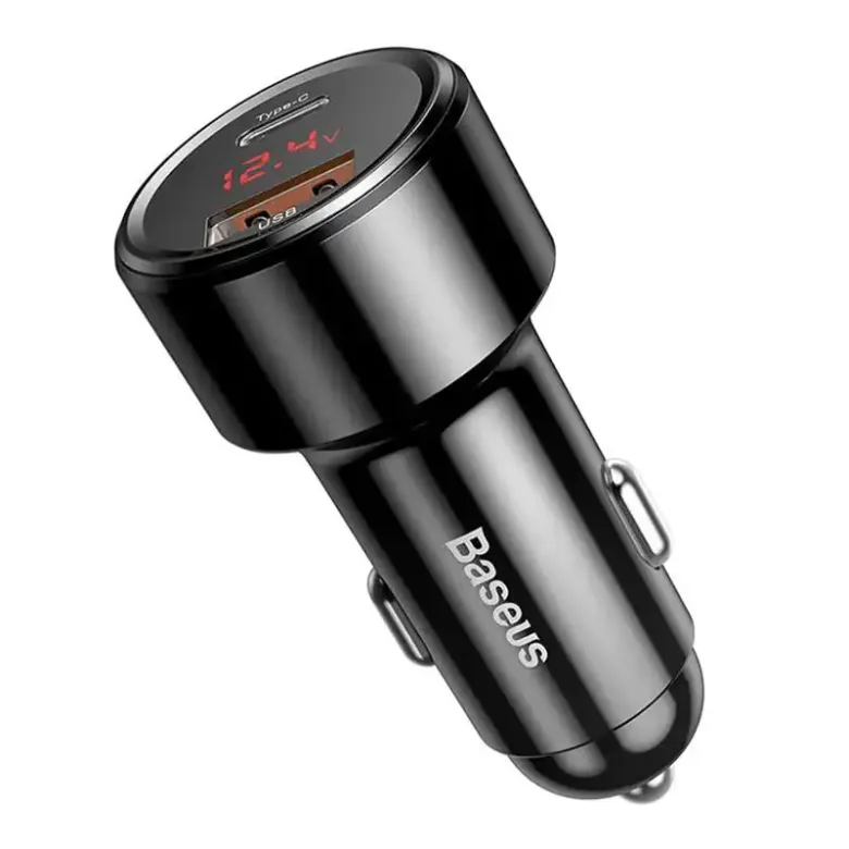 Baseus Magic USB + USB-C autós töltő, QC 4.0, PD, 45W (fekete) Baseus Magic USB + USB-C autós töltő, QC 4.0, PD, 45W (fekete)
